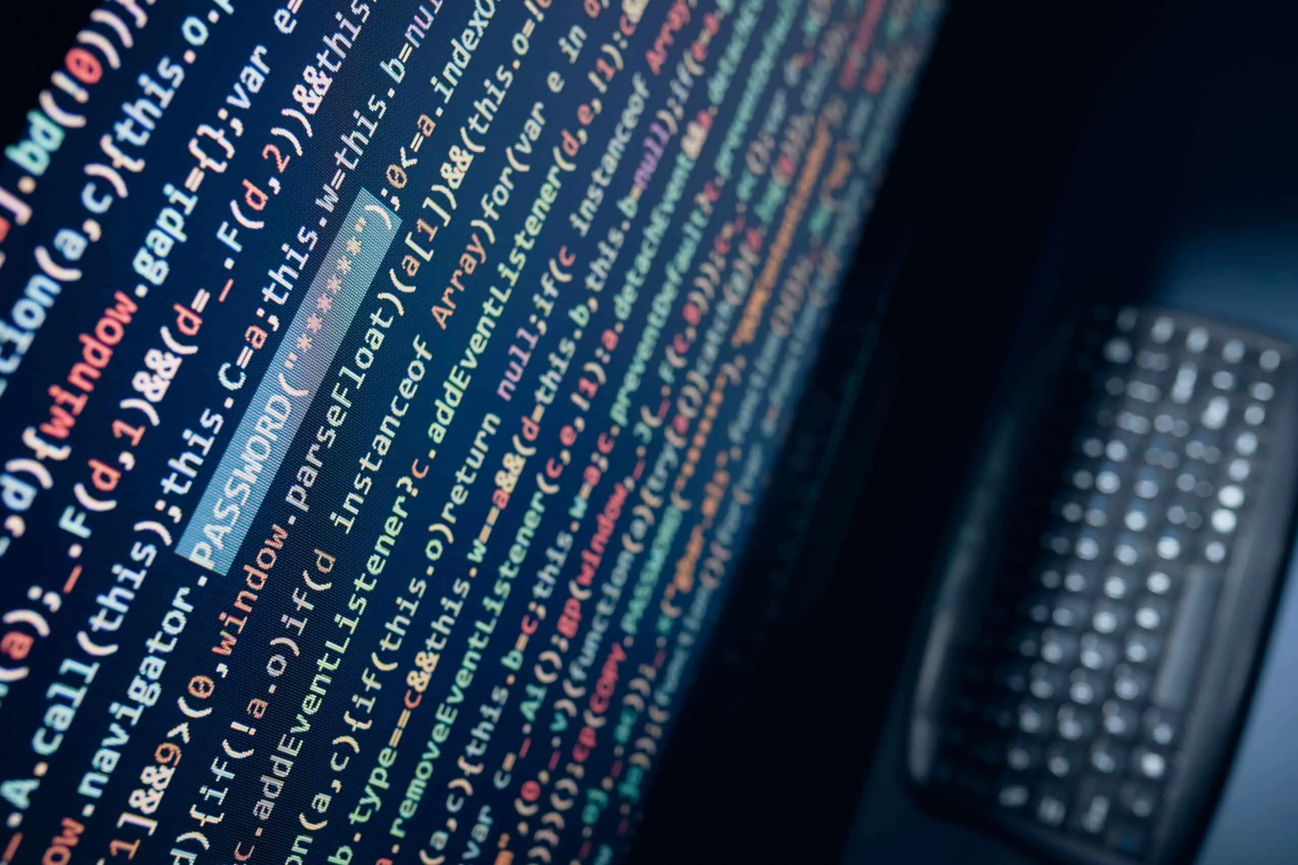 Código de programação exibido em tela de computador